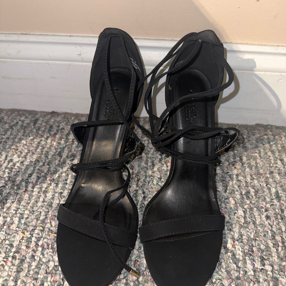 Black strappy heels